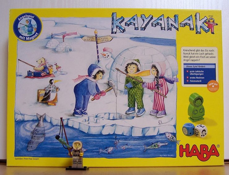 Brettspiel Kayanak mit Lego Minifigur als Startspieler