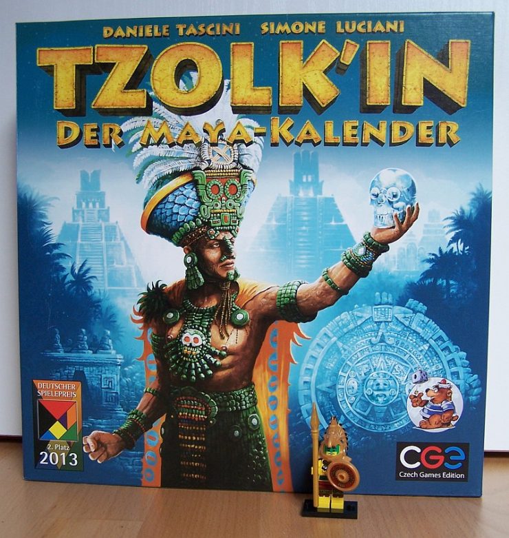 Brettspiel Tzolkin mit Lego Minifigur als Startspieler