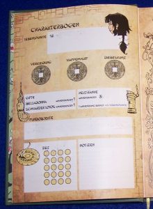 Spiele Comic - Die Tränen einer Göttin - Charakterbogen