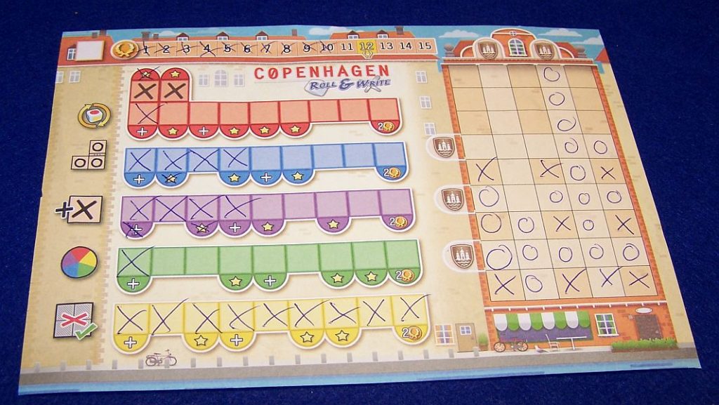 Copenhagen Roll-and-Write - Spielerbogen