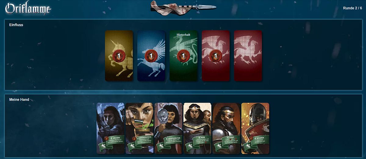 Oriflamme in der Board Game Arena www.fjelfras.de